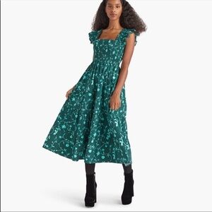 Hill House Nap Dress Emerald Green Floral